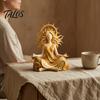 Yoga Studio Zubehör Meditierende Sonnengöttin Harzstatue, Spirituelle Figur, Boho Entspannungsraum Akzente Zen Stil Schreibtisch Hausdeko Ornament