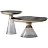Minimalist Tempered Glass Coffee Table with Wrought Iron Design - Small Luxury Side Table for Living Room or Office
