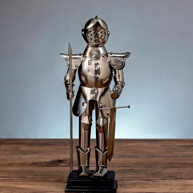 Nordic Wind Metal Spartan Warrior Ornament Creative Home Table Top Decoration Handicraft Metal Ornament