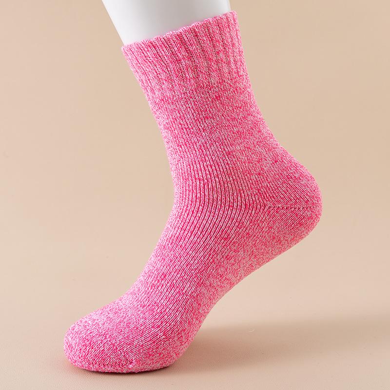 Terry Plus Velvet Thick Warm Unisex Mid-Tube Socks - Solid Color for Autumn and Winter