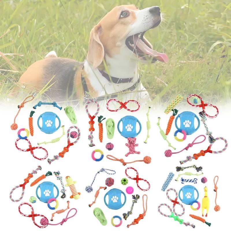 High-quality Cotton Rope Dog Toy Set With Durable Chew Balls For Playful Pets