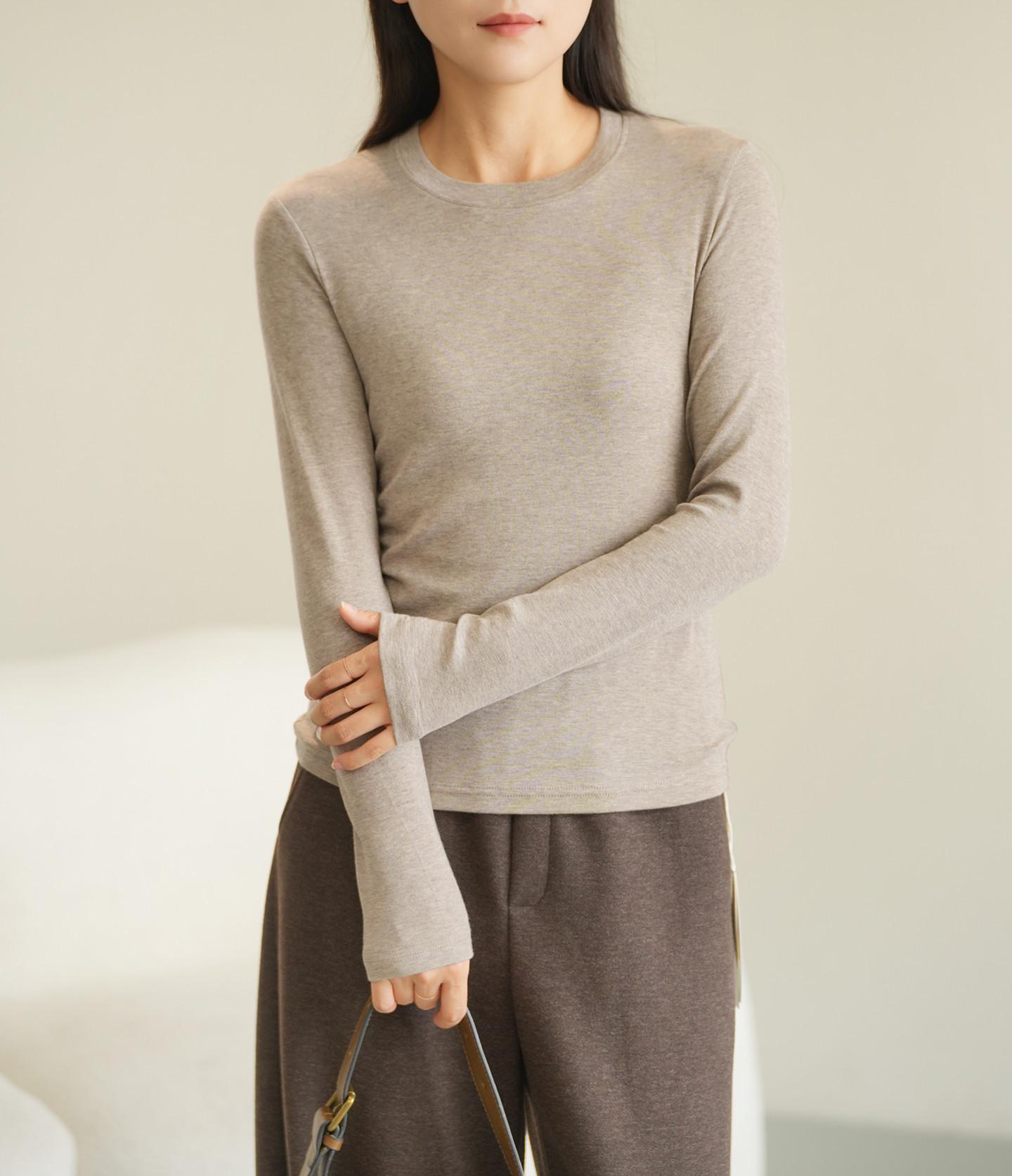 

Lanjing Women s Tencel Wool Long-Sleeve Thin T-Shirt - Half-High/Round Neck Optionen for Spring/Autumn. XL 65-70 kg