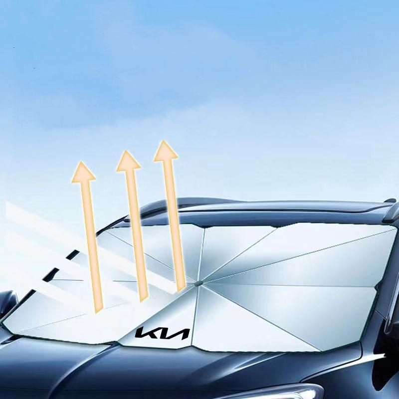 AANY1 Car Sunshade Umbrella Front Windshield Sunshade Uv Umbrella For KIA KN K3 K5 Sportage Sorento Picanto Ceed RIO 2 3 4 Accessories