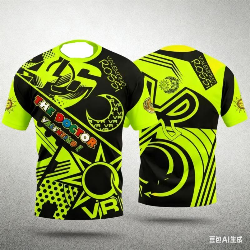 2025 Nuovo N.46 Valentino Rossi Appassionato Motorsport Uomo Bambini Commemorativa Estiva Moda Traspirante T-Shirt Magliette Grafiche