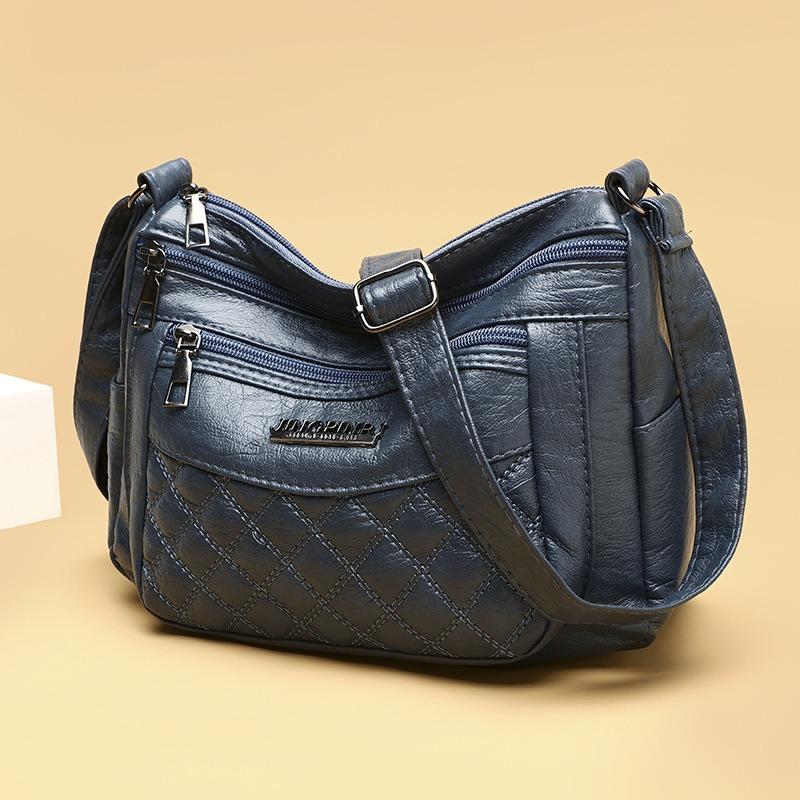 Women's Bag Embroidery Thread Rhombus New Fashionable Multi-layer Flow Shoulder Bag Messenger Bag