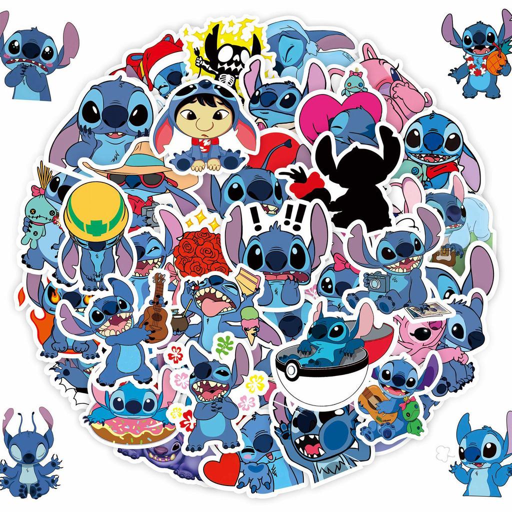100 Cute Cartoon Stitch Stickers for DIY Notebooks, Phone Cases, and Journals