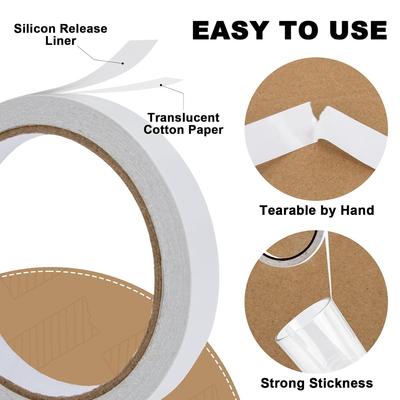 Double Sided Adhesive Tape Ultra-thin White Strong Tape Sticker for Home Office Craft Double Sided Tape Sticky Paper