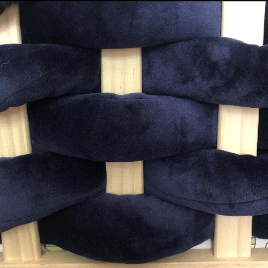 European Single Strand 5cm Cable Knit Baby Bed Bumper - Handmade Anti-Collision & Anti-Fall Decoration