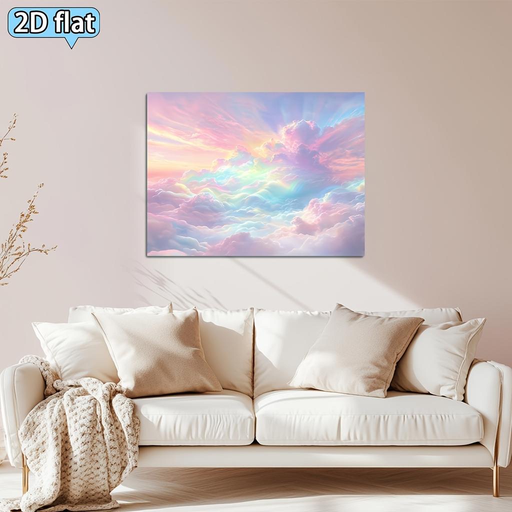 2D Flat. 1pc Fantasy Rainbow Cloud Theme Banner Background Fabric Fantasy Rainbow Decoration