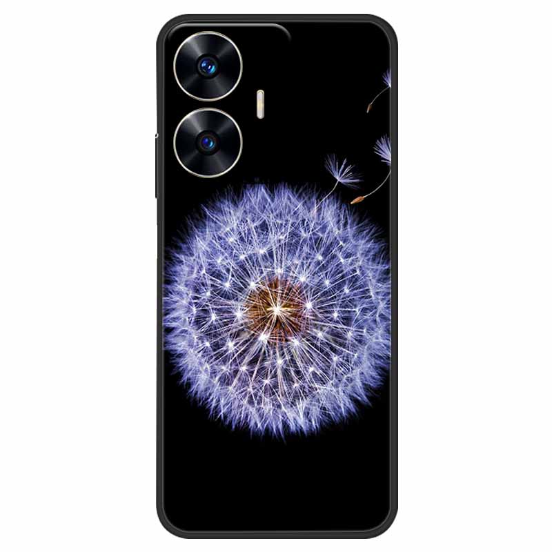 Phone Cover For Realme C55 Case Black Silicone Fundas For Realme C55 RMX3710 TPU Soft Back Coque Star Painted on RealmeC55 C 55