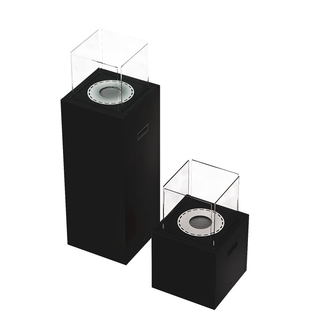 Freestanding bioethanol fireplace TOWER MINI black