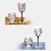 Handmade Painted Glass Wine Glasses Four Seasons Tree Goblet Gift for Friend