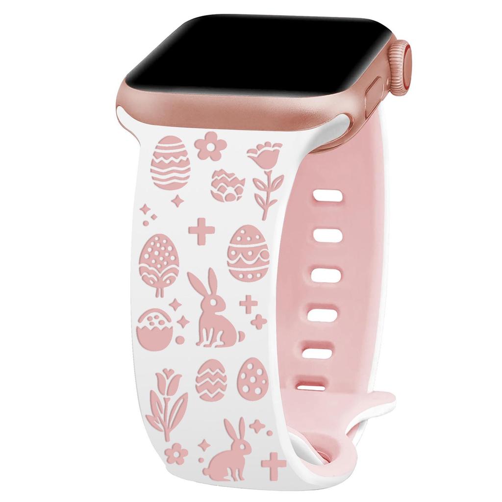 3D Embossed Easter Egg Silicone Strap for Apple iWatch