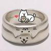 2pcs Bague Couple Animal Chat Chien Mignon pour Femmes Hommes 2025 Nouvelle Mode Déclaration Bagues Amoureux Saint-Valentin Bijoux Cadeaux