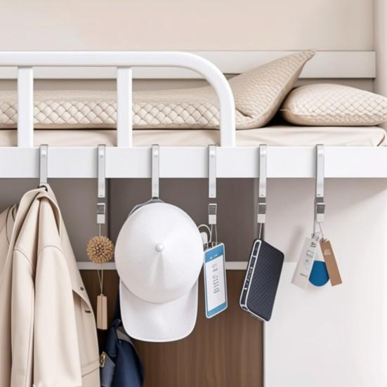 2/5Pcs Clothes Towel Hangers Over-Cabinet Hooks Strong Load-bearing Simple Installation Closet Wardrobe Door Hanging Hooks