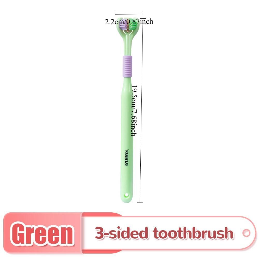 1PC 360 Degree Three-sided Soft Bristle Toothbrush Oral Care Safety Toothbrush Teeth Deep Cleaning Portable Travel Dental Oral Care