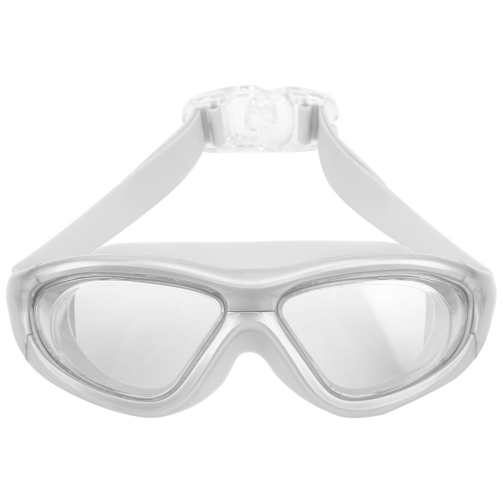 Adult Swimming Goggles AntiFog Lens UV Protection No Leaking Electroplating Swim Glasses(Greyish White )