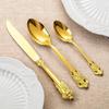 KEAWELL Luxury 7" Tea Spoon, Set of 4, 18/10 Stainless Steel, Sturdy Dessert Spoon, Gorgeous Design with Exceptional Mirror Polished Finish (Gold)