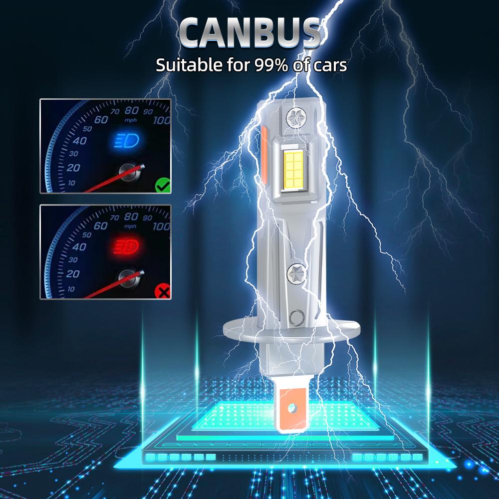 4PCS H1 H7 6500K Combo LED Headlight High Low Beam Bulbs Kit Super Bright Cool White LED headLamp Replacement