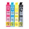 4Pcs Printer Cartridge BK C M Y Clear Fadeless Print Cartridge with Ink for Stylus S22 SX125 SX130