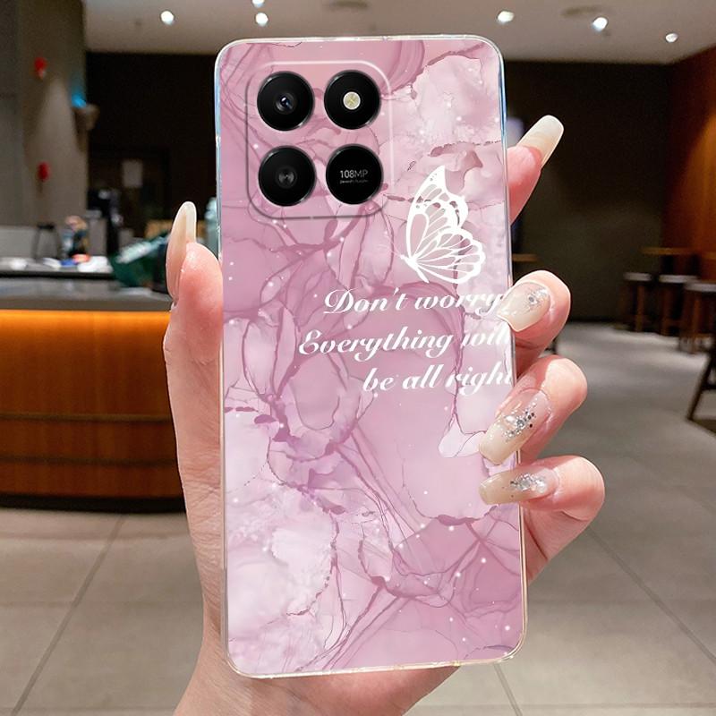 For Honor 400 Smart 5G Case Honor X7d 4G 5G Cover Clear Luxury Fashion Butterfly Flower Soft TPU Silicone Transparent Phone Case