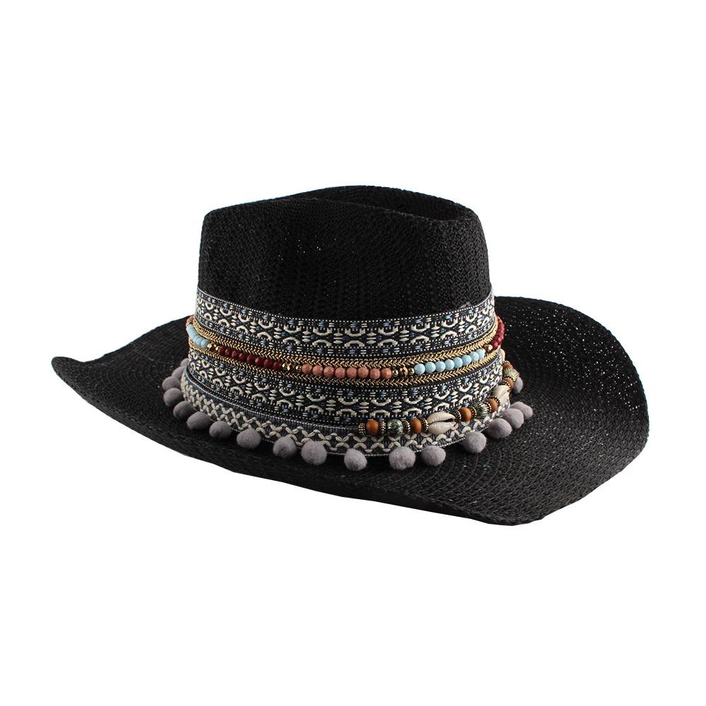 Summer American style western cowboy hat outdoor outing sun hat beach sun protection sun hat women breathable hat