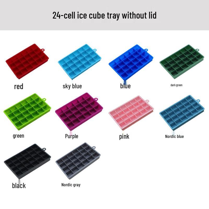 Silicone Ice Cube Tray with Lid - 15 & 24-Grid Mold for Drinks
