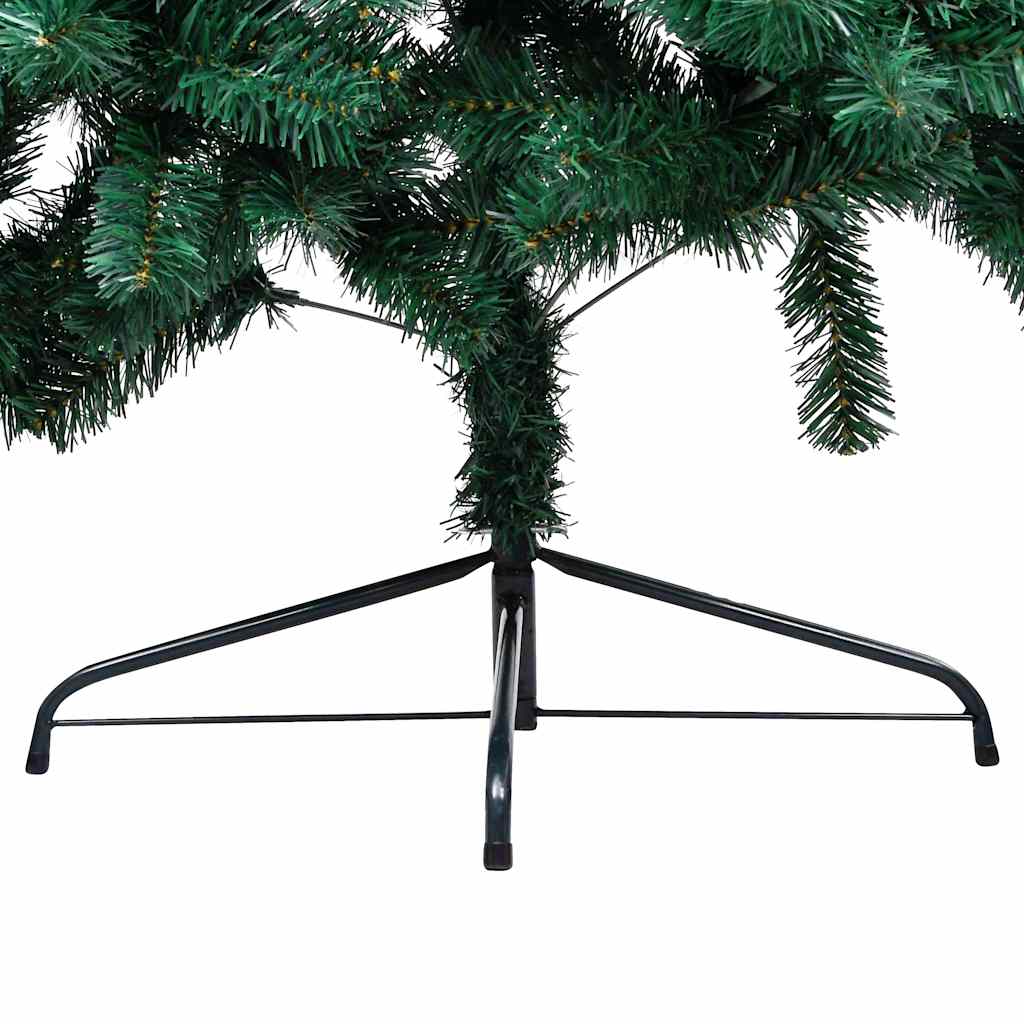 Vidaxl Choinka Z Lampkami I Bombkami, Połówka, Zielona, 150 Cm