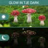 3pcs Luminous Mushroom Garden Stakes Yard Signs Outdoor Silhouette Potted Plant Ornaments for Fairy Garden Lawn Decor