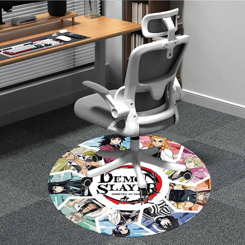 

1PC Demon Slayer Office Round Rug, Non-slip, Soft and Durable Office Rug for Interior Decoration, Perfect for Office, Beautiful Decoration 80cm