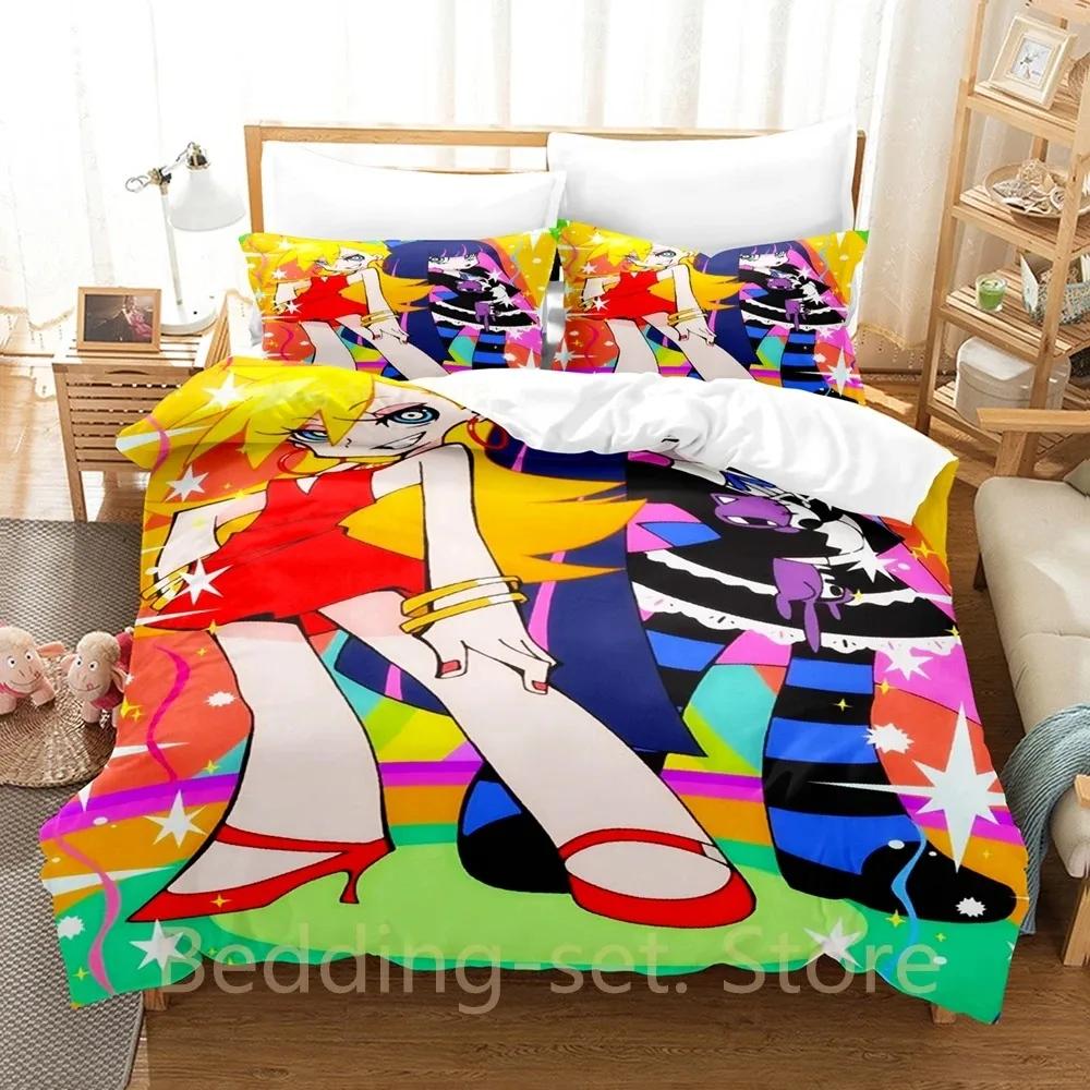 Panty And Stocking Bedding Set Single Twin Full Queen King Size Bed Set Adult Kid Bedroom Duvetcover Anime Bed Sheet Set