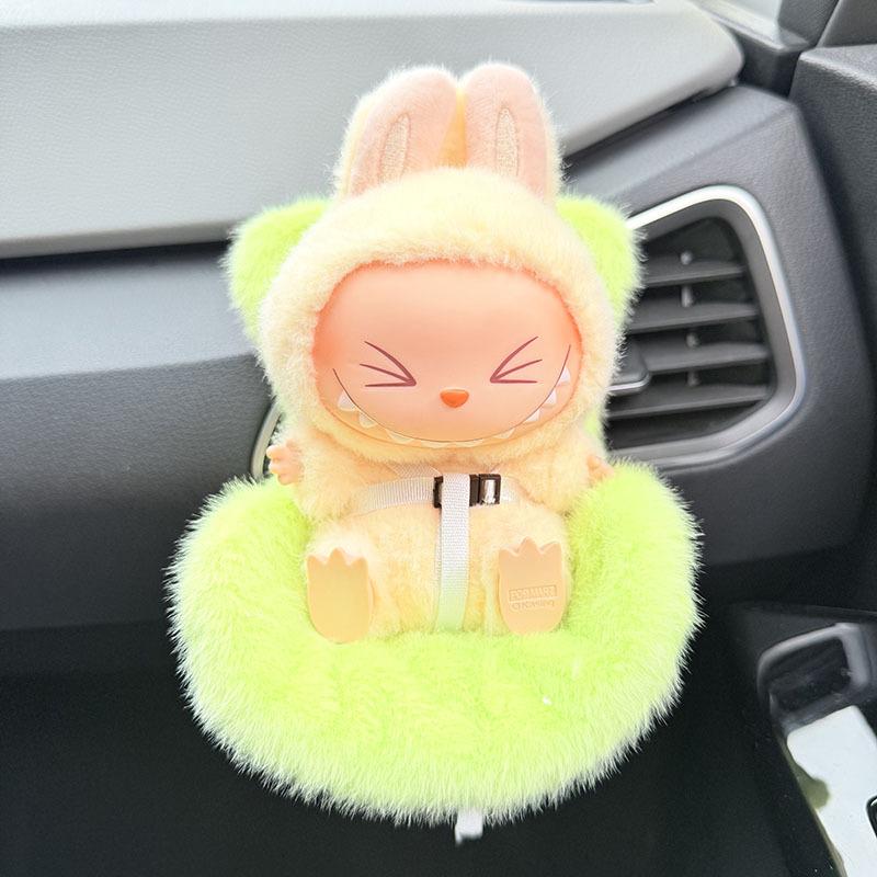Ventilation Plush Safety Seat Car Air Outlet Decoration Doll Car Interior Decoration for 17cm Labubu Doll
