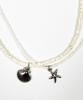 Sk8Er Rock Starfish Shell Double Chain Necklace (Ivory)