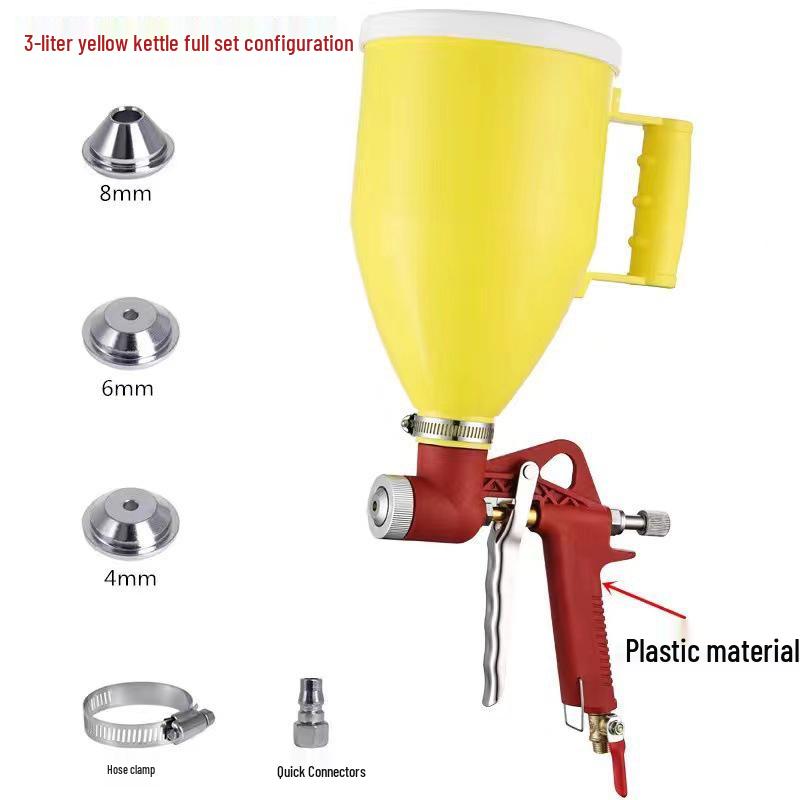Leopard King 3L Red Spray Gun for Exterior Wall Stone Paint and Mortar