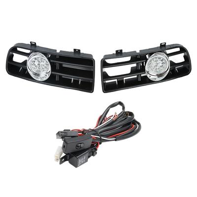 1Set Car Grill LED Fog Light Grille Lower Grill With LED DRL Lamp For VW GOLF MK4 1998-2004