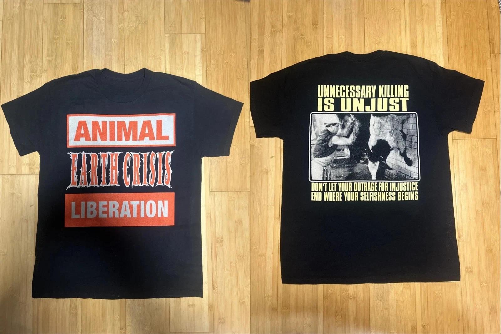 Earth Crisis Band Animal Liberation Double Sided T SHirt Full Size S-5XL 2XL
