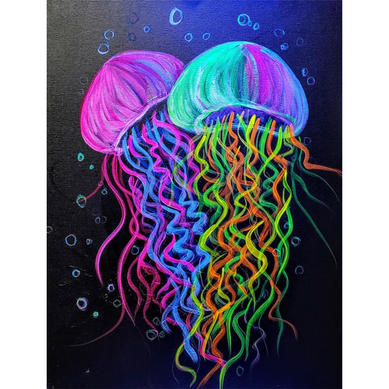 

DIY 5D hand-painted colorful jellyfish diamond painting rhinestone cross-stitch home decoration 20x30cm
