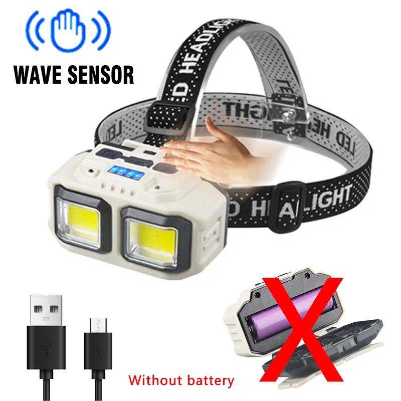 Powerful COB Headlamp Torch USB Rechargeable Flashlight Headlight Waterproof Head Light Camping Fishing Mining Light Lamp Torch