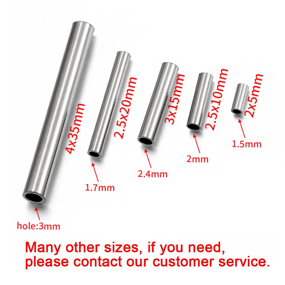20pcs Stainless Steel Straight Tube Beads Connectors Spacer Bead for Jewelry Making DIY Bracelet Necklace Crimp Beads Findings