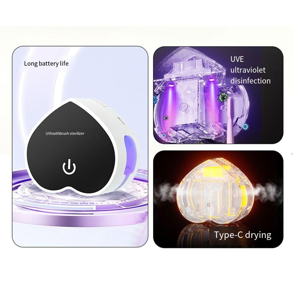 Portable Smart UV Toothbrush Sterilizer 2 Brush Slots Toothbrush Storage Rack  School