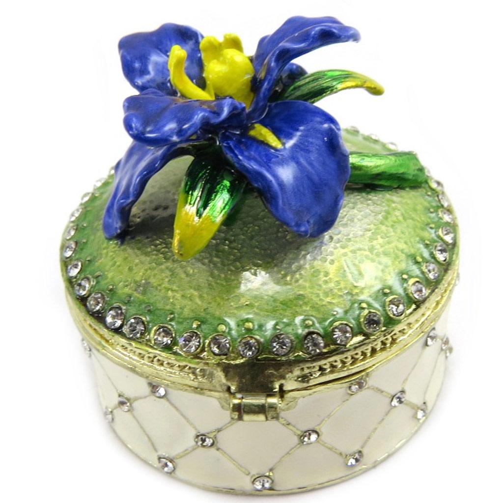 Les Trésors De Lily [L6459] - Blue 'Iris' Jewelry Box