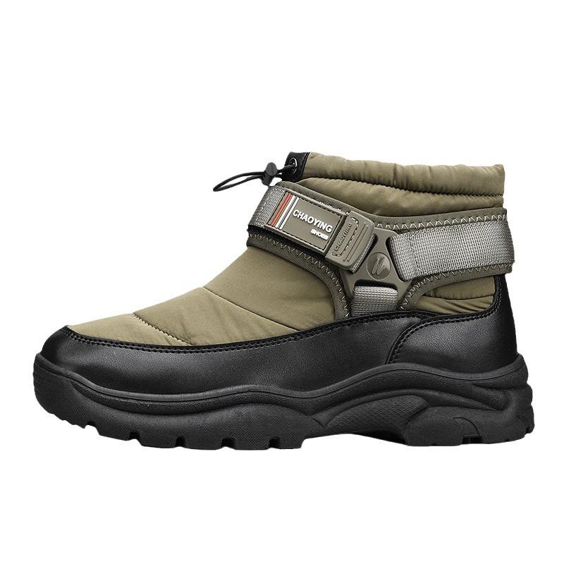 Men's Winter Warm Snow Boots Water Resistant Ankle Boots Non-Slip Fur Lined Short Booties for Men Lightweight Outdoor Athletic Hiking Walking Shoes