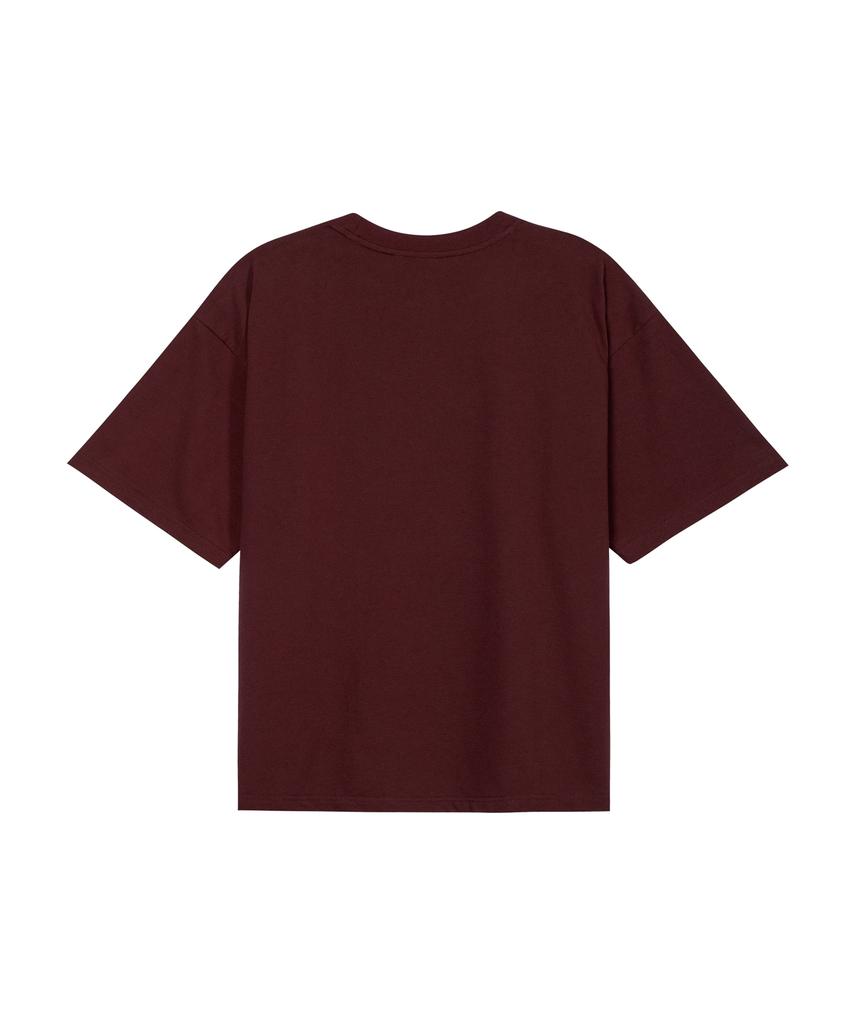 OUNDERR Space Round Short Sleeve T-Shirt (Wine)