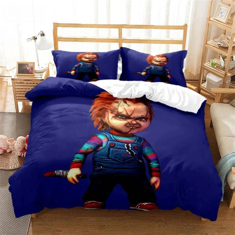 Halloween Horror Movie Clown Printed Quilt Cover Pillowcase Queen Bedding Set Bedding Set Luxury Personalized Bedding