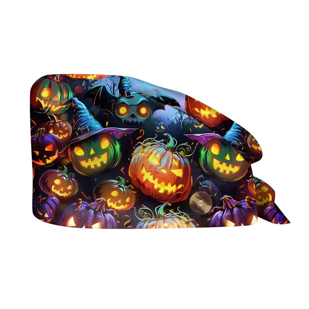 Fashion Halloween Print Work Hat Casual Wash Hat Bag Cap
