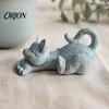 Creative Resin Crafts for Room Stretching Kitten Figurine, Cat Statue, Cute Animal Ornament, Artistic Desktop Decoration Study Compact Home