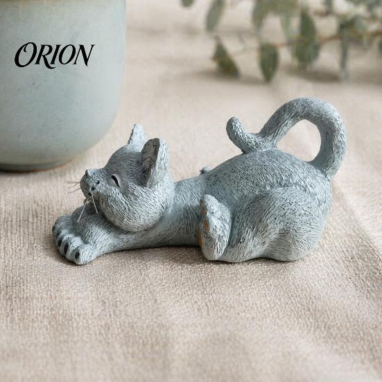 Creative Resin Crafts for Room Stretching Kitten Figurine, Cat Statue, Cute Animal Ornament, Artistic Desktop Decoration Study Compact Home