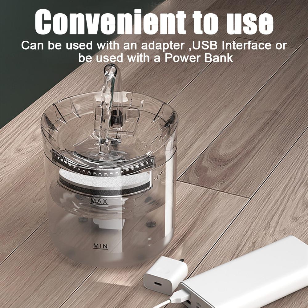 Electric Water Dispenser Dog Cat Drinking Fountain Cat Drinking Bowl Pet Drinking Feeder 2 Water Flow Modes Automatic Drinker 2L Pet Supplies