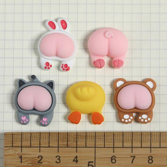 5ks Resin Charm Cartoon Big Diy Flat Bear Back Prase Roztomilá kočka Funny Butt Pryskyřice Dekor
