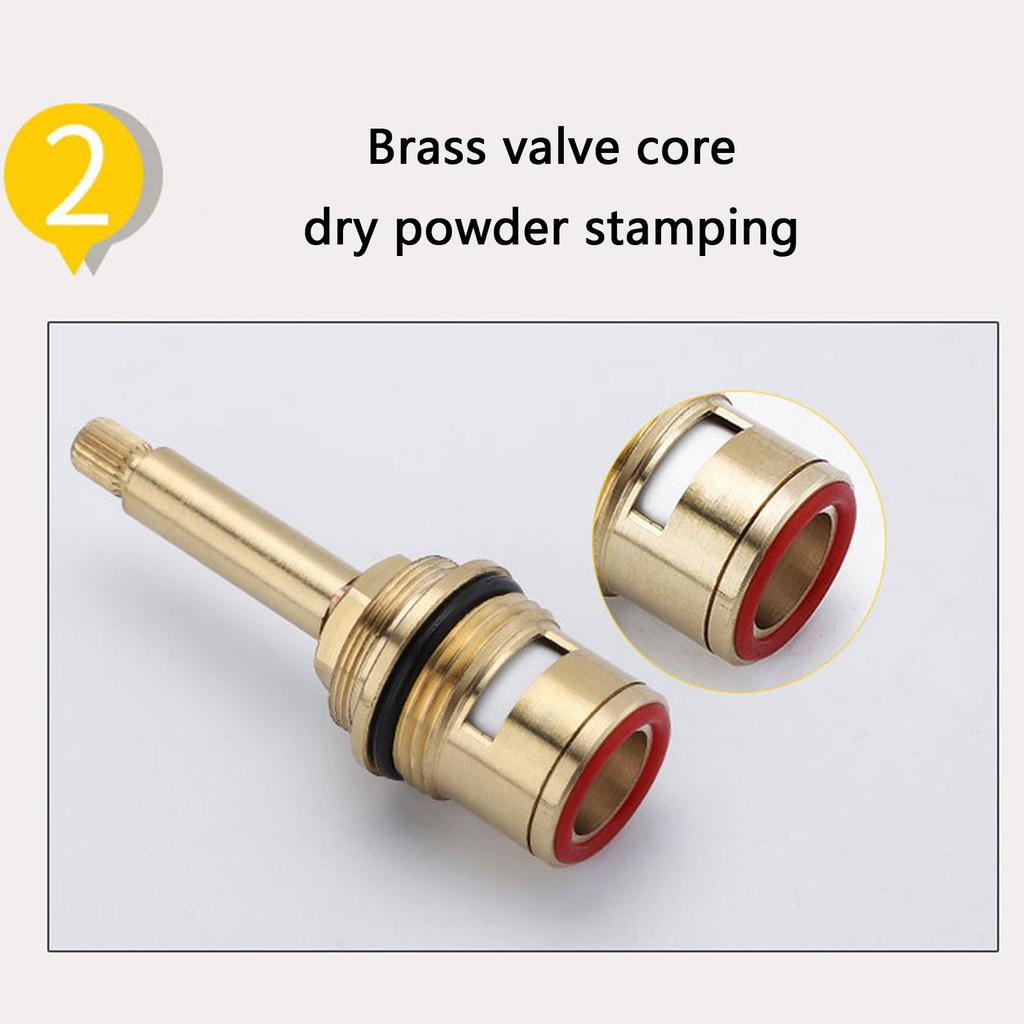 Drip Resistant Faucet Valves Replacement Brass Ceramic Stem Disc Cartridges Hot And Cold Water Spool Easy to Install